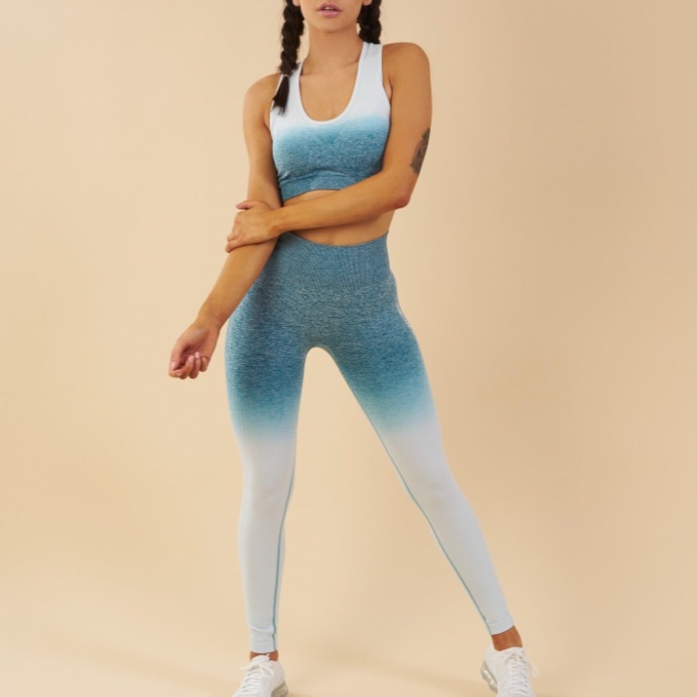 RESERVED Gymshark ombré seamless leggings- teal